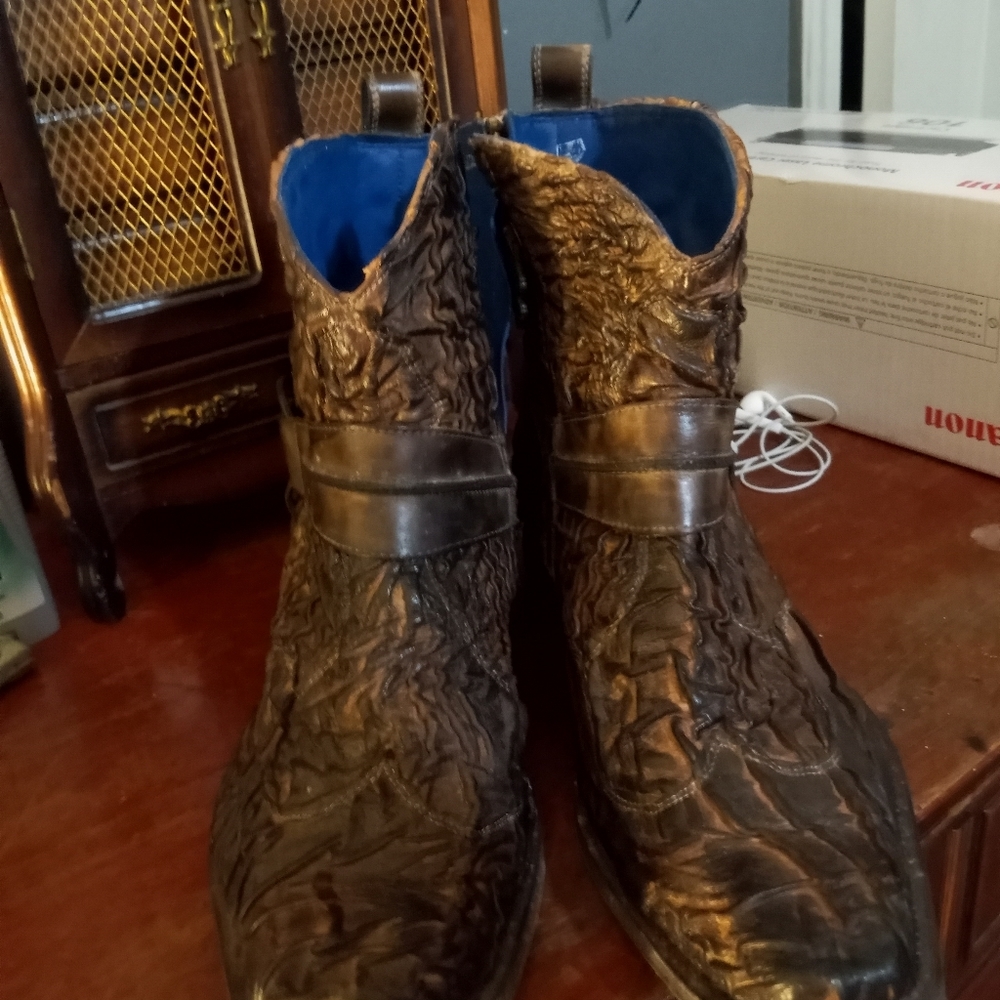 Mark Nason dragon leather wrinkled boots